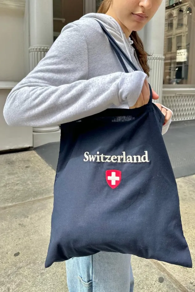 Brandy Melville Bags and Backpacks Switzerland Tote Bag Classic Navy 8211 Women