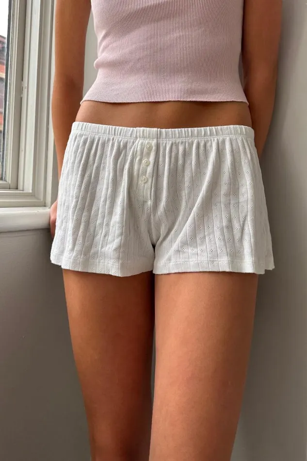 Brandy Melville Bottoms Keira Eyelet Sweatshorts Natural White 8211 Women