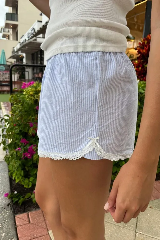 Brandy Melville Bottoms Keira Lace Shorts Blue Stripes 8211 Women