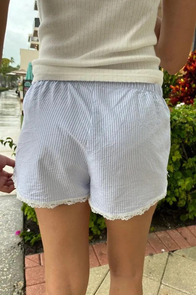 Brandy Melville Bottoms Keira Lace Shorts Blue Stripes 8211 Women