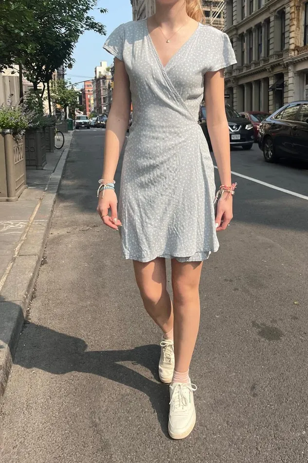 Brandy Melville Dresses Robbie Dress Light Blue With White Floral 8211 Women