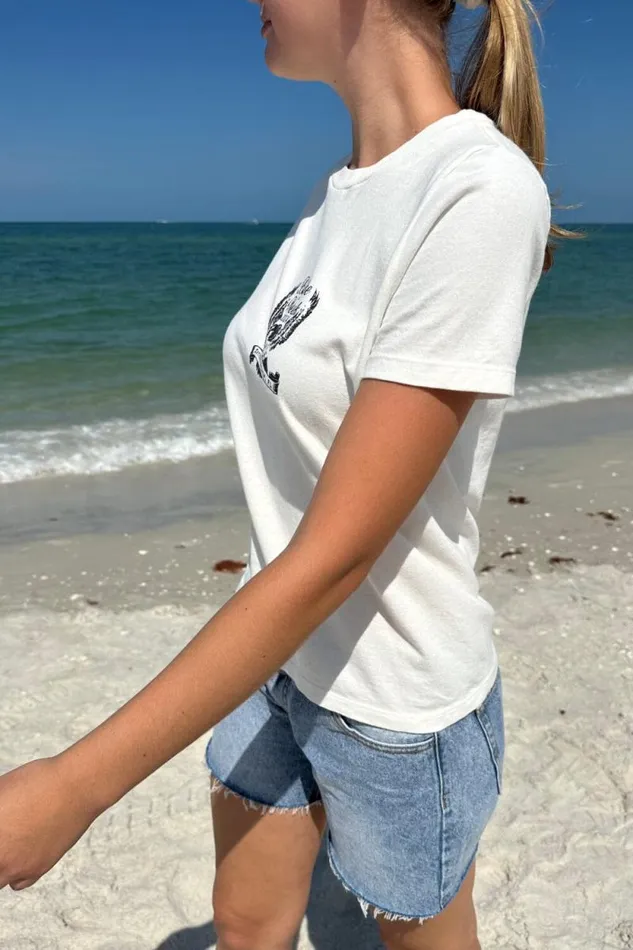 Brandy Melville Graphics Chloe Bike Week Top Natural White 8211 Women