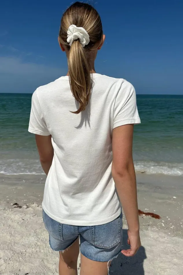 Brandy Melville Graphics Chloe Bike Week Top Natural White 8211 Women