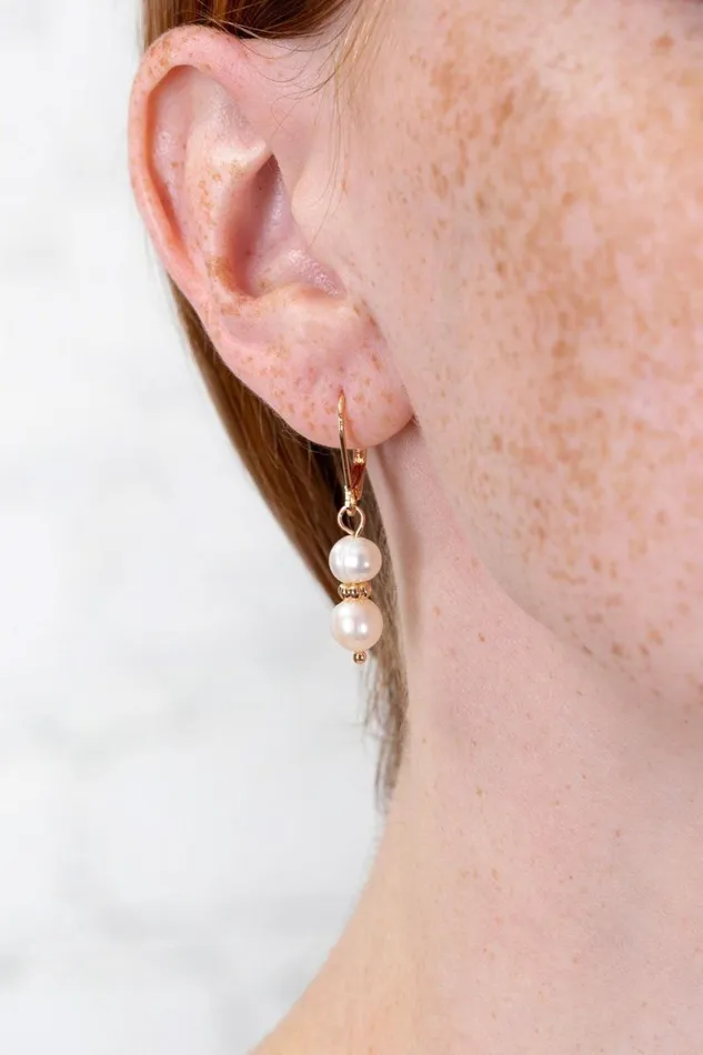 Brandy Melville Jewelry Pearl Drop Earrings Gold 8211 Women