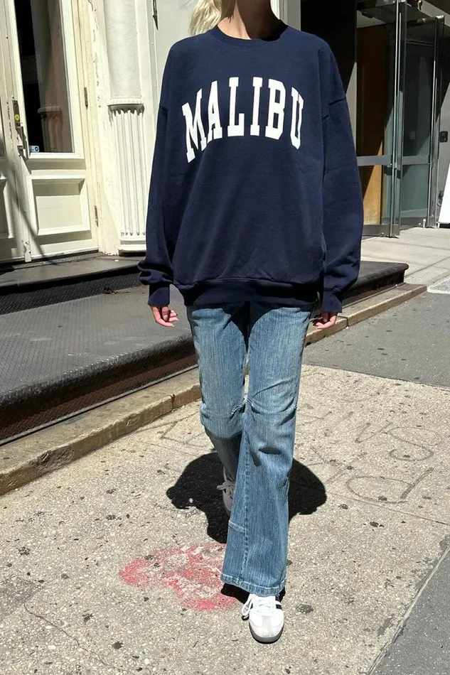 Brandy Melville Sweatpants and Sweatshirts Erica Malibu Sweatshirt Classic Navy 8211 Women