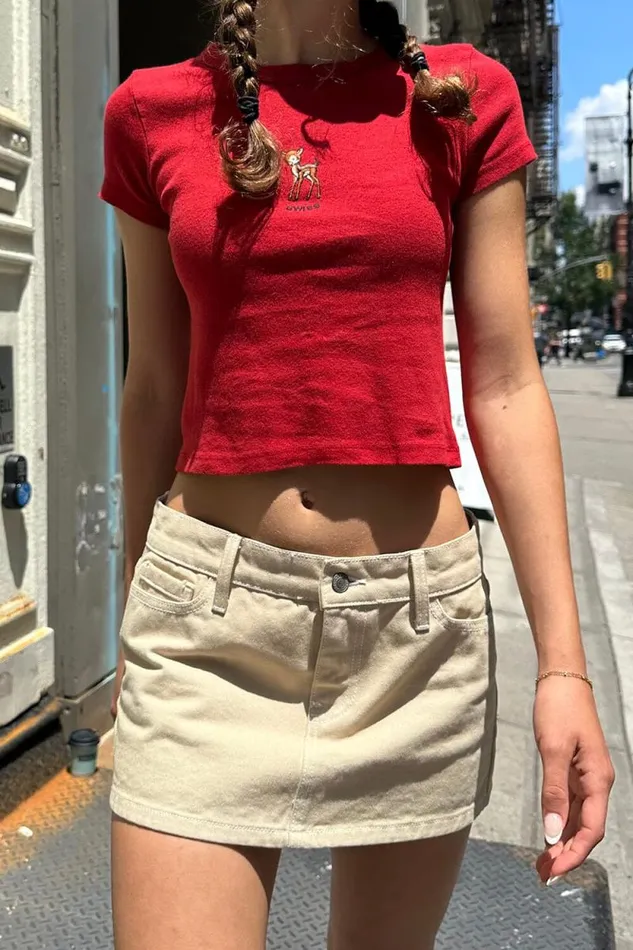 Brandy Melville Tops Ashlyn Swiss Deer Top Red 8211 Women