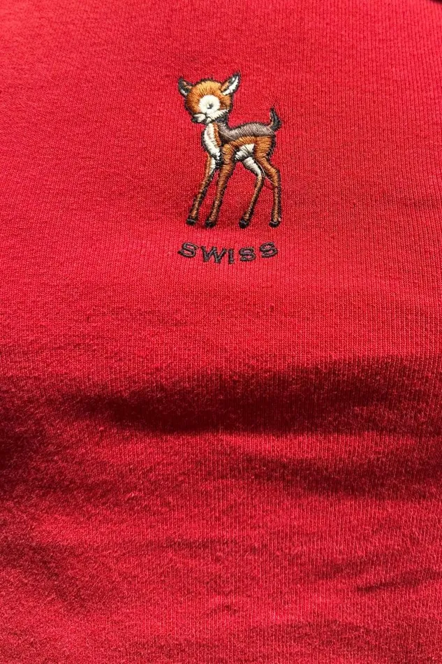 Brandy Melville Tops Ashlyn Swiss Deer Top Red 8211 Women