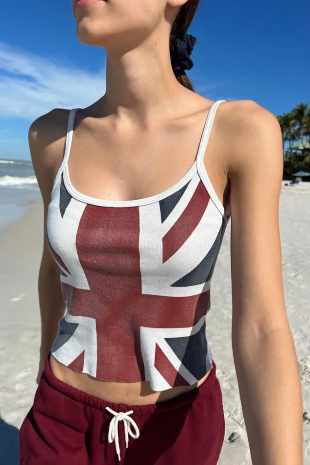 Brandy Melville Tops Skylar Union Jack Flag Tank 8211 Women