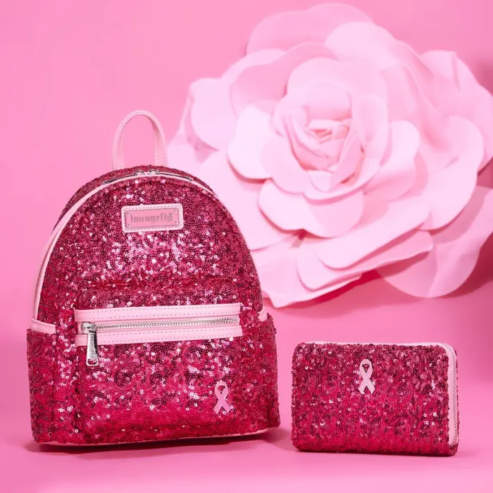 Breast Cancer Research Foundation Exclusive Pink Ribbon Sequin Mini Backpack Unisex Loungefly Backpacks Breast Cancer Research Foundation Exclusive Pink Ribbon Sequin Mini Backpack Unisex Loungefly Backpacks