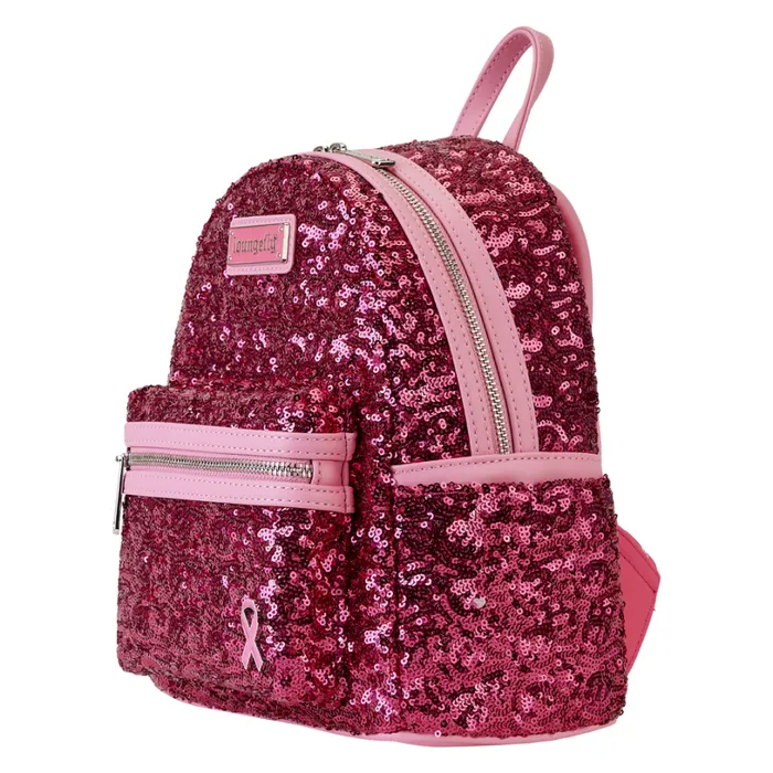 Breast Cancer Research Foundation Exclusive Pink Ribbon Sequin Mini Backpack Unisex Loungefly Backpacks Breast Cancer Research Foundation Exclusive Pink Ribbon Sequin Mini Backpack Unisex Loungefly Backpacks