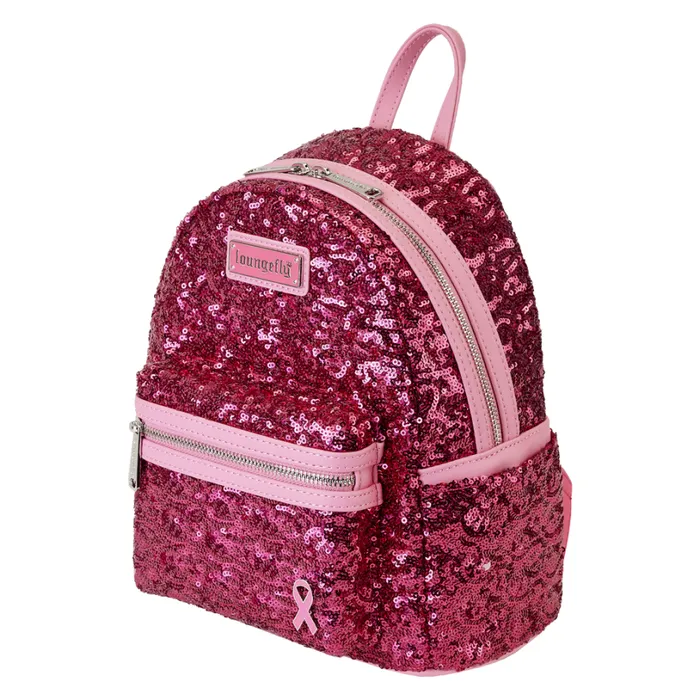 Breast Cancer Research Foundation Exclusive Pink Ribbon Sequin Mini Backpack Unisex Loungefly Backpacks Breast Cancer Research Foundation Exclusive Pink Ribbon Sequin Mini Backpack Unisex Loungefly Backpacks
