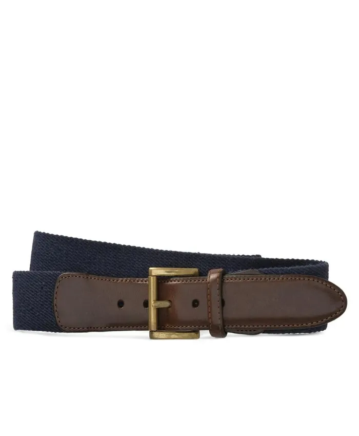 Brooks Brothers Belts Canvas Leather Belt Blue 8211 Men