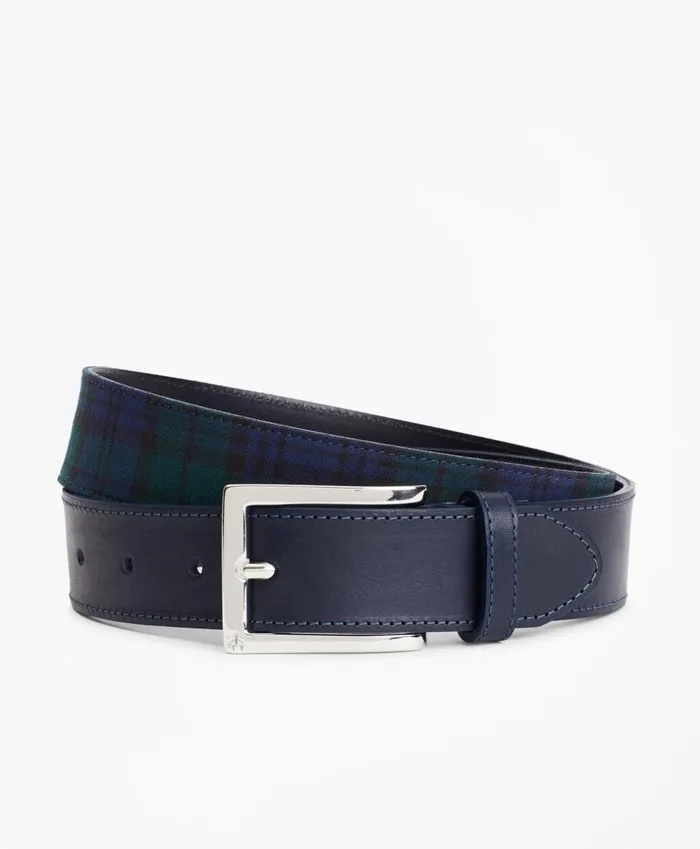 Brooks Brothers Belts Harris Tweed Black Watch Tartan Belt Navygreen 8211 Men