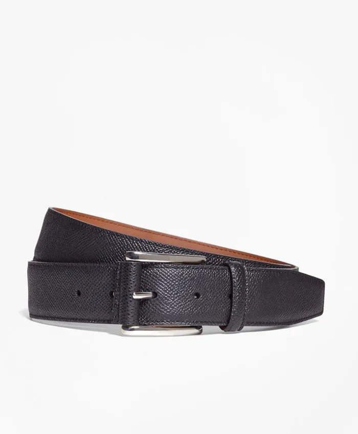 Brooks Brothers Belts Pebble Leather Belt Black 8211 Men