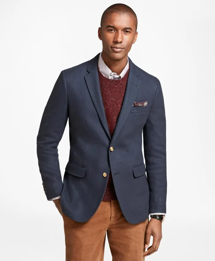 Brooks Brothers Blazers Milano Fit TwoButton 1818 Blazer Navy 8211 Men