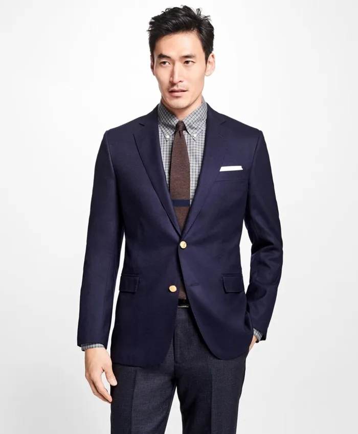 Brooks Brothers Blazers Regent Fit Doeskin Stretch Wool Blazer Navy 8211 Men