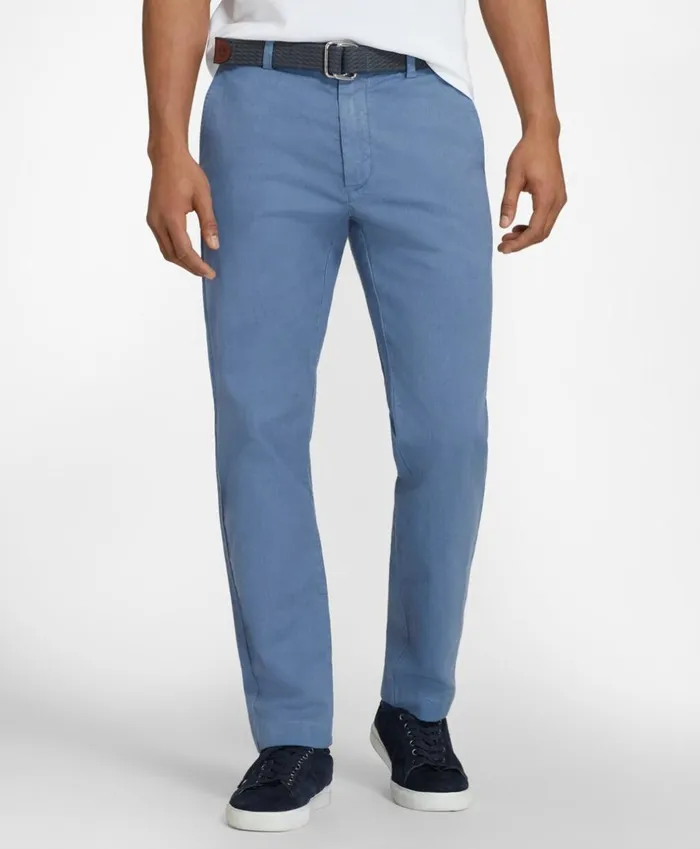 Brooks Brothers Casual Pants GarmentDyed CottonLinen Stretch Chinos Blue 8211 Men Brooks Brothers Casual Pants GarmentDyed CottonLinen Stretch Chinos Blue 8211 Men