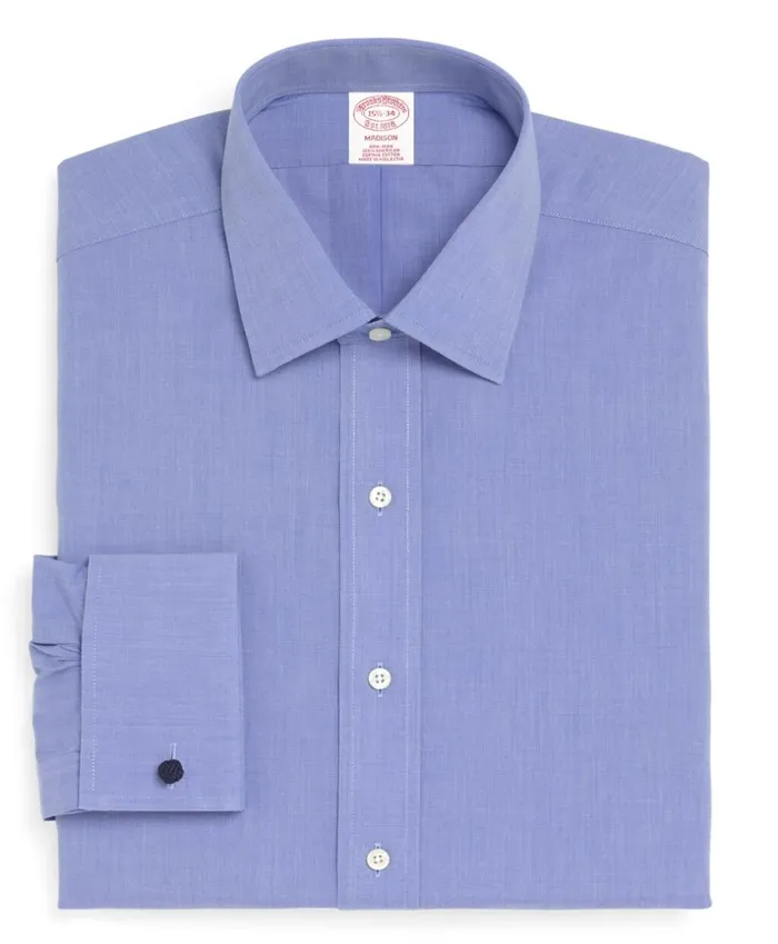 Brooks Brothers Dress Shirts Madison ClassicFit Dress Shirt NonIron Spread Collar French Cuff Blue 8211 Men Brooks Brothers Dress Shirts Madison ClassicFit Dress Shirt NonIron Spread Collar French Cuff Blue 8211 Men