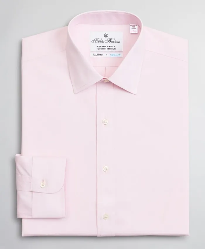Brooks Brothers Dress Shirts Madison ClassicFit Dress Shirt Performance NonIron With COOLMAX Ainsley Collar Twill Pink 8211 Men Brooks Brothers Dress Shirts Madison ClassicFit Dress Shirt Performance NonIron With COOLMAX Ainsley Collar Twill Pink 8211 Men