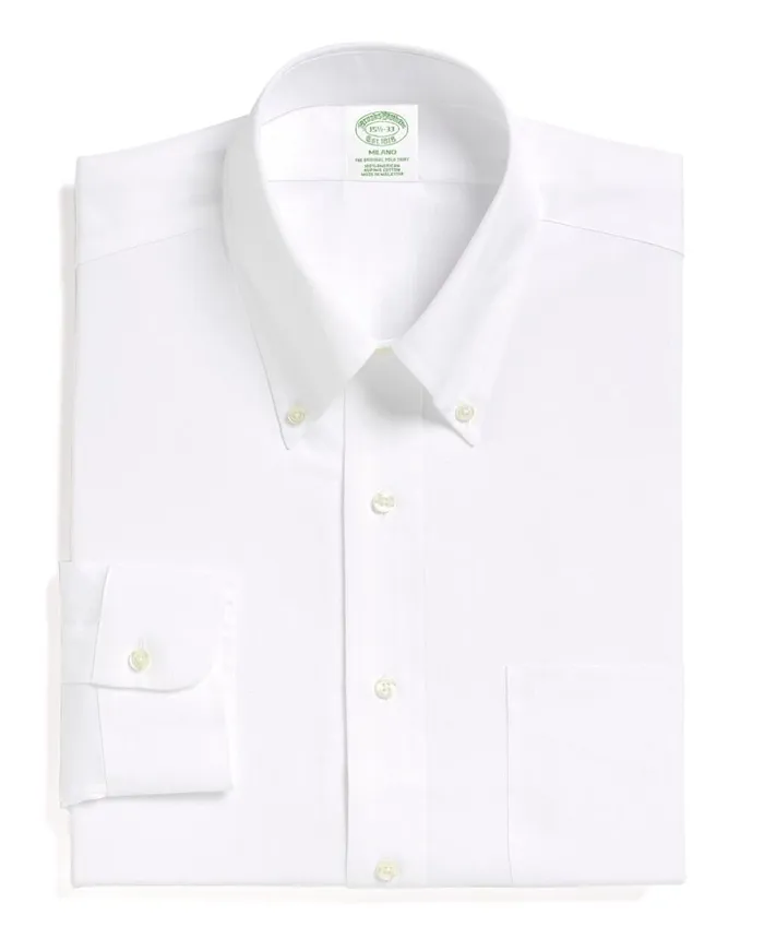Brooks Brothers Dress Shirts Milano SlimFit Dress Shirt ButtonDown Collar White 8211 Men Brooks Brothers Dress Shirts Milano SlimFit Dress Shirt ButtonDown Collar White 8211 Men