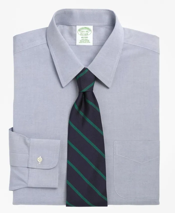 Brooks Brothers Dress Shirts Milano SlimFit Dress Shirt NonIron Point Collar Blue 8211 Men Brooks Brothers Dress Shirts Milano SlimFit Dress Shirt NonIron Point Collar Blue 8211 Men