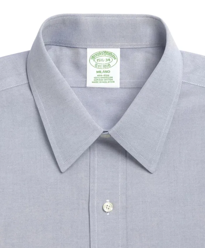 Brooks Brothers Dress Shirts Milano SlimFit Dress Shirt NonIron Point Collar Blue 8211 Men Brooks Brothers Dress Shirts Milano SlimFit Dress Shirt NonIron Point Collar Blue 8211 Men