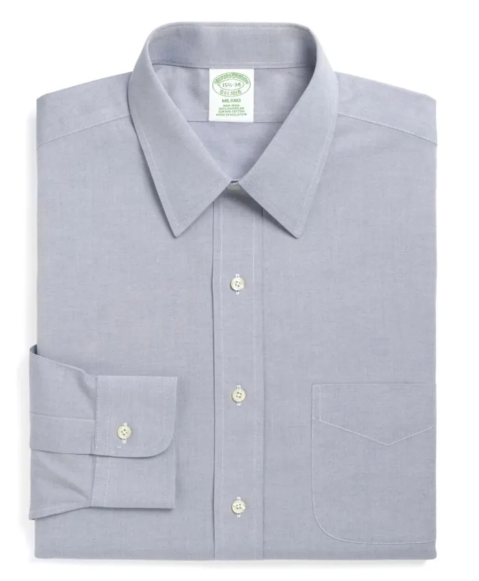 Brooks Brothers Dress Shirts Milano SlimFit Dress Shirt NonIron Point Collar Blue 8211 Men Brooks Brothers Dress Shirts Milano SlimFit Dress Shirt NonIron Point Collar Blue 8211 Men