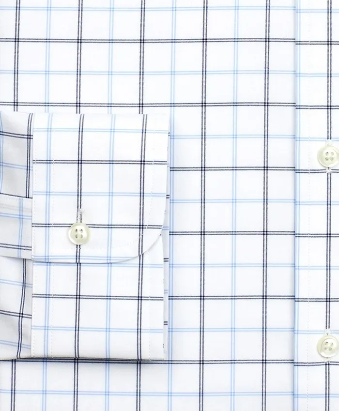 Brooks Brothers Dress Shirts Stretch Regent Fitted Dress Shirt NonIron Poplin Ainsley Collar DoubleGrid Check Blue 8211 Men Brooks Brothers Dress Shirts Stretch Regent Fitted Dress Shirt NonIron Poplin Ainsley Collar DoubleGrid Check Blue 8211 Men