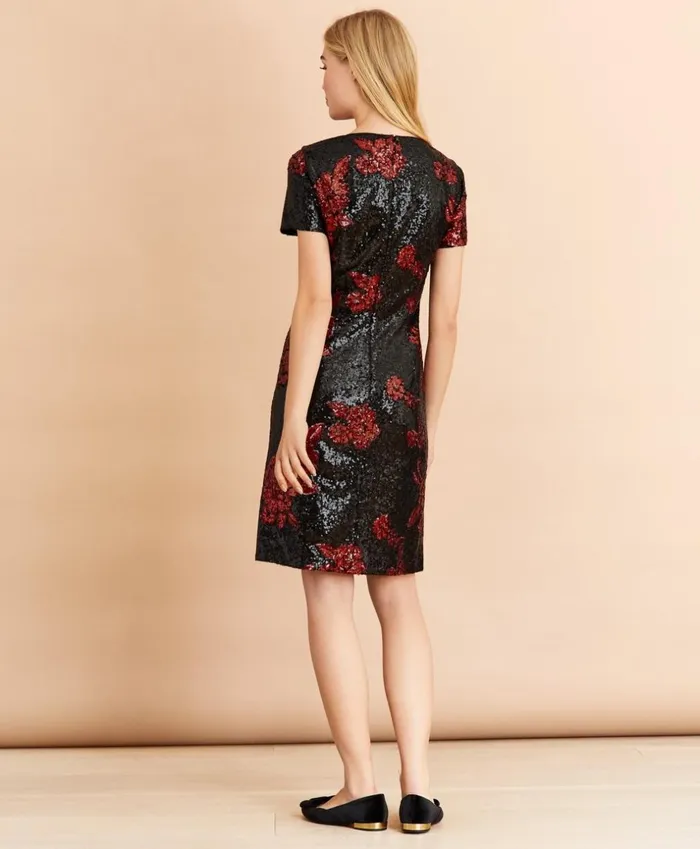 Brooks Brothers Dresses Floral Sequined Shift Dress Black 8211 Women Brooks Brothers Dresses Floral Sequined Shift Dress Black 8211 Women