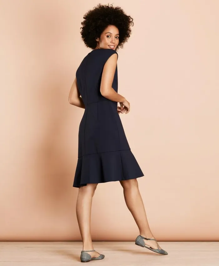 Brooks Brothers Dresses PonteKnit FlounceHem Dress Navy 8211 Women Brooks Brothers Dresses PonteKnit FlounceHem Dress Navy 8211 Women