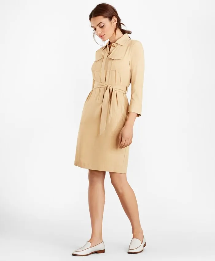 Brooks Brothers Dresses Twill Shirt Dress Khaki 8211 Women Brooks Brothers Dresses Twill Shirt Dress Khaki 8211 Women