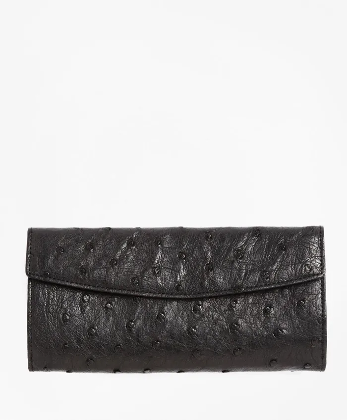 Brooks Brothers Handbags and Wallets Ostrich Wallet Black 8211 Women