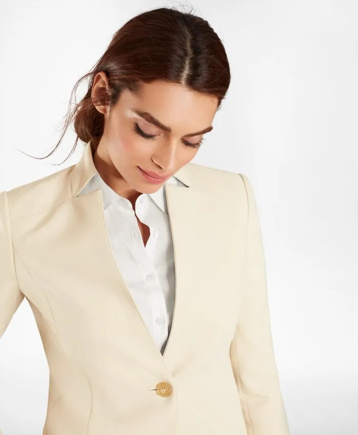 Brooks Brothers Jackets DoubleWeave OneButton Jacket Tan 8211 Women