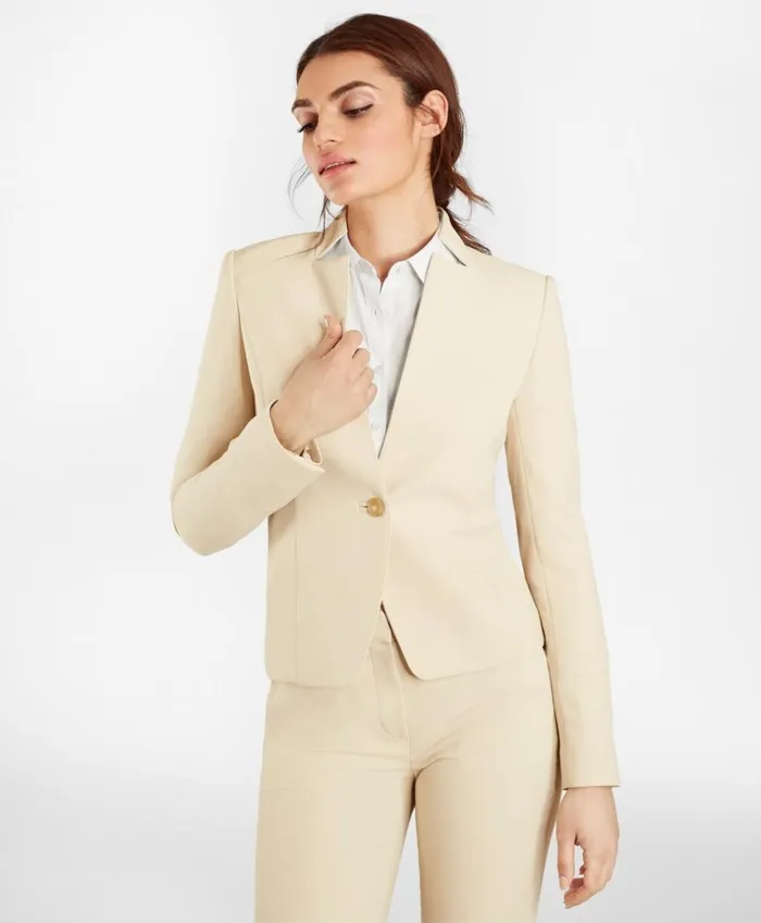 Brooks Brothers Jackets DoubleWeave OneButton Jacket Tan 8211 Women Brooks Brothers Jackets DoubleWeave OneButton Jacket Tan 8211 Women