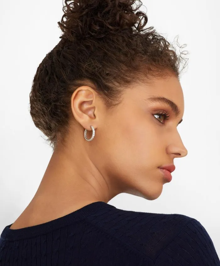 Brooks Brothers Jewelry CrystalStudded Hoop Earrings As Shown 8211 Women Brooks Brothers Jewelry CrystalStudded Hoop Earrings As Shown 8211 Women