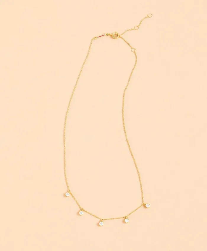 Brooks Brothers Jewelry DemiFine Crystal Drop Necklace Gold 8211 Women