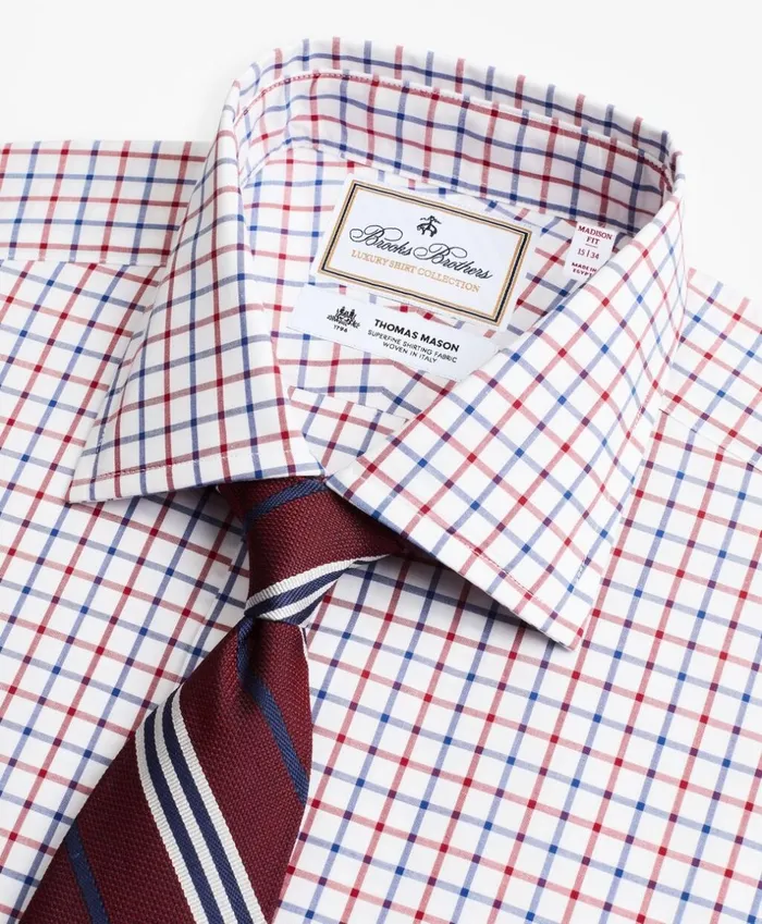 Brooks Brothers Luxury Shirts Luxury Collection Madison ClassicFit Dress Shirt Franklin Spread Collar Bold Windowpane White 8211 Men Brooks Brothers Luxury Shirts Luxury Collection Madison ClassicFit Dress Shirt Franklin Spread Collar Bold Windowpane White 8211 Men