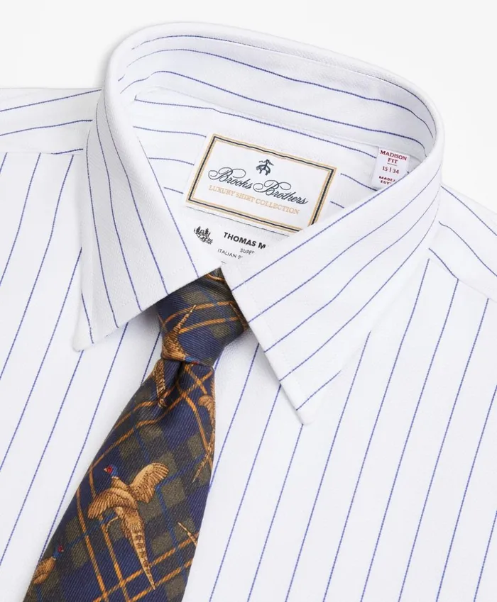 Brooks Brothers Luxury Shirts Luxury Collection Madison ClassicFit Dress Shirt Franklin Spread Collar Pinstripe White 8211 Men Brooks Brothers Luxury Shirts Luxury Collection Madison ClassicFit Dress Shirt Franklin Spread Collar Pinstripe White 8211 Men