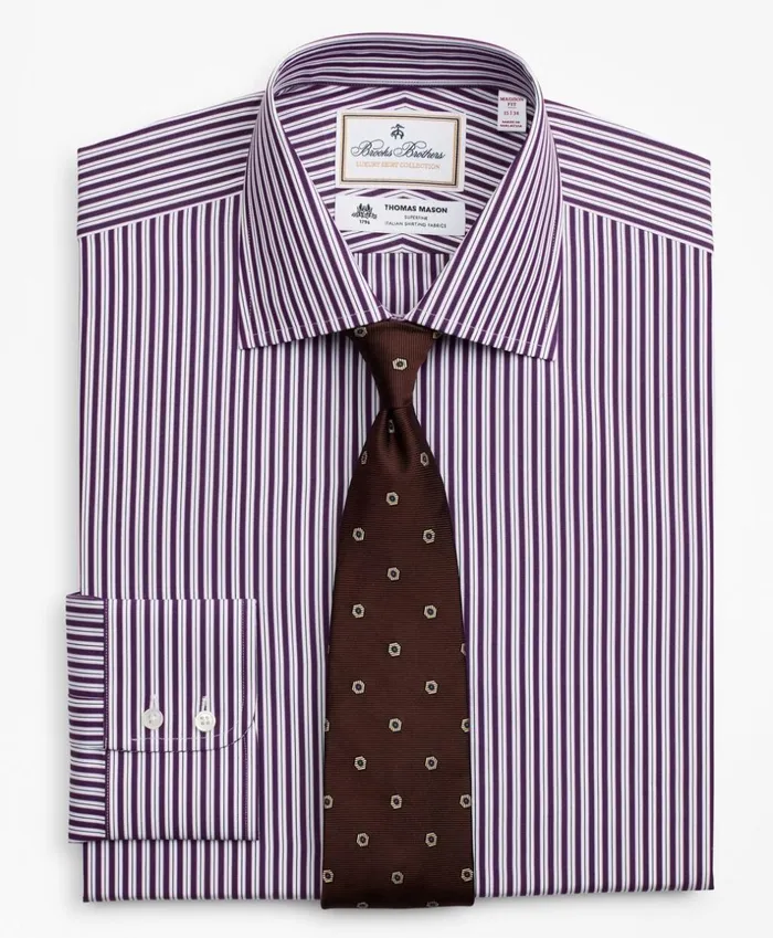 Brooks Brothers Luxury Shirts Luxury Collection Milano SlimFit Dress Shirt Franklin Spread Collar DoubleStripe Purple 8211 Men Brooks Brothers Luxury Shirts Luxury Collection Milano SlimFit Dress Shirt Franklin Spread Collar DoubleStripe Purple 8211 Men