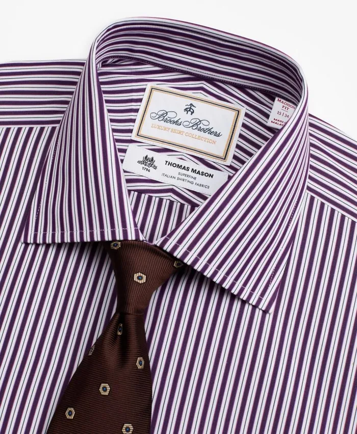 Brooks Brothers Luxury Shirts Luxury Collection Milano SlimFit Dress Shirt Franklin Spread Collar DoubleStripe Purple 8211 Men Brooks Brothers Luxury Shirts Luxury Collection Milano SlimFit Dress Shirt Franklin Spread Collar DoubleStripe Purple 8211 Men