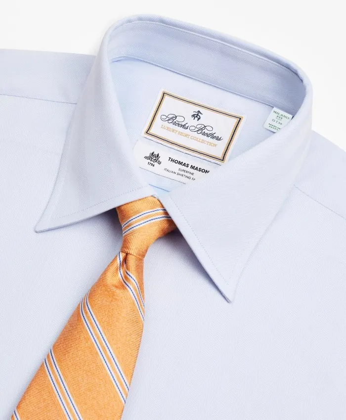 Brooks Brothers Luxury Shirts Luxury Collection Milano SlimFit Dress Shirt Franklin Spread Collar Herringbone Light Blue 8211 Men Brooks Brothers Luxury Shirts Luxury Collection Milano SlimFit Dress Shirt Franklin Spread Collar Herringbone Light Blue 8211 Men