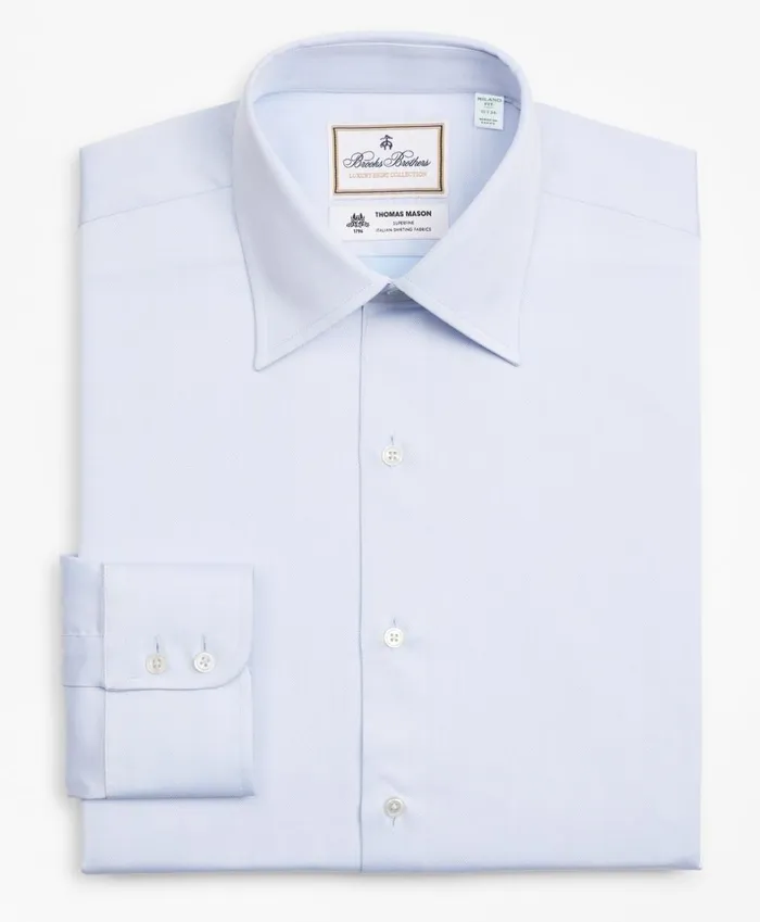 Brooks Brothers Luxury Shirts Luxury Collection Milano SlimFit Dress Shirt Franklin Spread Collar Herringbone Light Blue 8211 Men Brooks Brothers Luxury Shirts Luxury Collection Milano SlimFit Dress Shirt Franklin Spread Collar Herringbone Light Blue 8211 Men