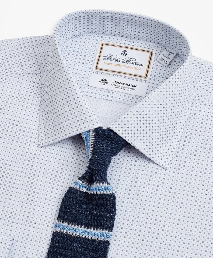 Brooks Brothers Luxury Shirts Luxury Collection Regent Fitted Dress Shirt Franklin Spread Collar Geo Print White 8211 Men Brooks Brothers Luxury Shirts Luxury Collection Regent Fitted Dress Shirt Franklin Spread Collar Geo Print White 8211 Men