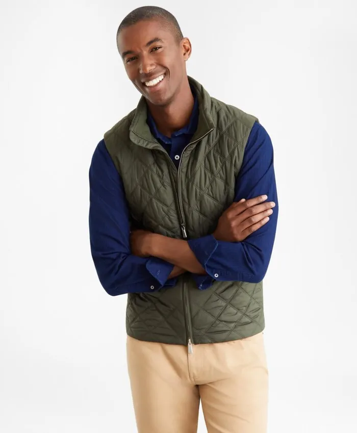Brooks Brothers Outerwear Diamond Quilted Vest Green 8211 Men