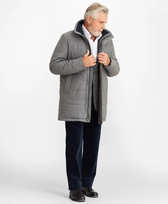 Brooks Brothers Outerwear Flannel Puffer Coat Light Grey 8211 Men Brooks Brothers Outerwear Flannel Puffer Coat Light Grey 8211 Men