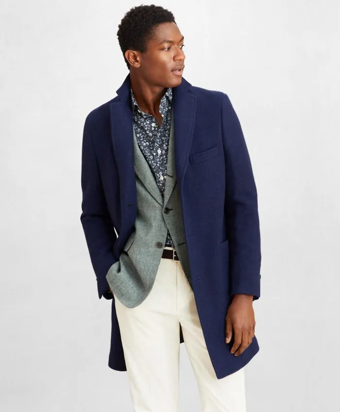 Brooks Brothers Outerwear Golden Fleece WoolCashmere Topcoat Navy 8211 Men
