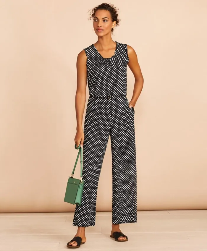 Brooks Brothers Pants Skirts and Shorts FloralPrint PleatFront Cropped WideLeg Pants Blackwhite 8211 Women Brooks Brothers Pants Skirts and Shorts FloralPrint PleatFront Cropped WideLeg Pants Blackwhite 8211 Women