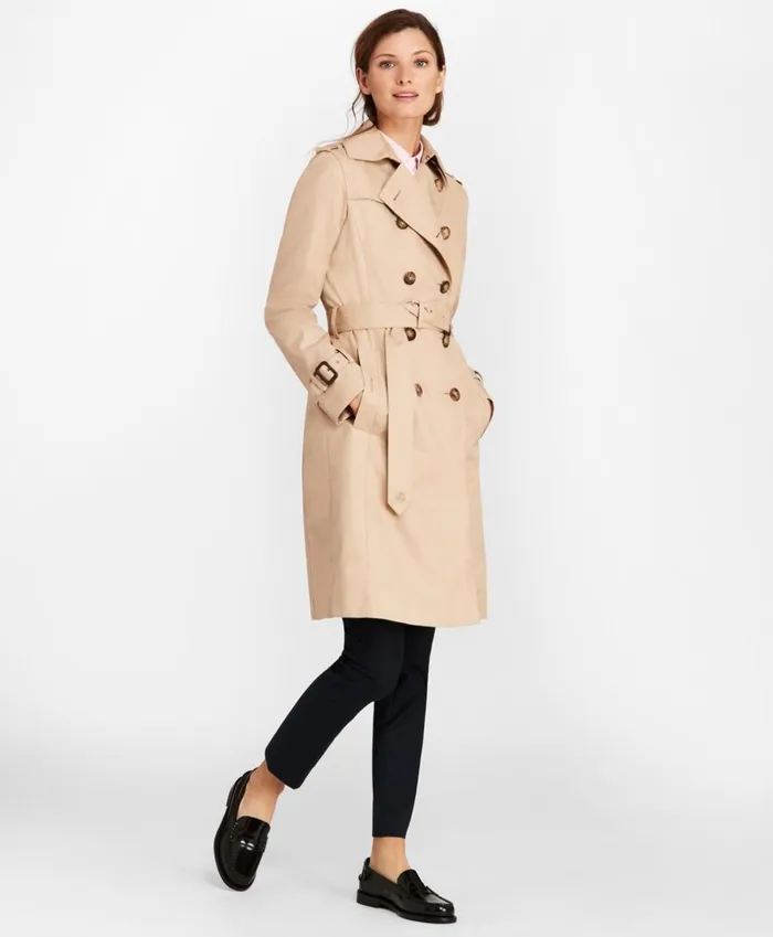 Brooks Brothers Petites Petite DoubleBreasted Trench Coat Khaki 8211 Women