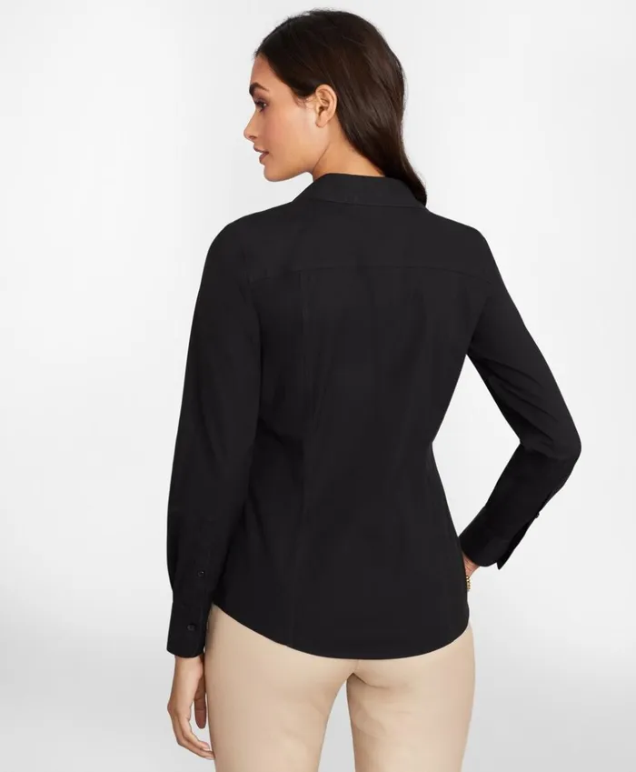 Brooks Brothers Petites Petite NonIron Stretch Supima Cotton Fitted Dress Shirt Black 8211 Women Brooks Brothers Petites Petite NonIron Stretch Supima Cotton Fitted Dress Shirt Black 8211 Women