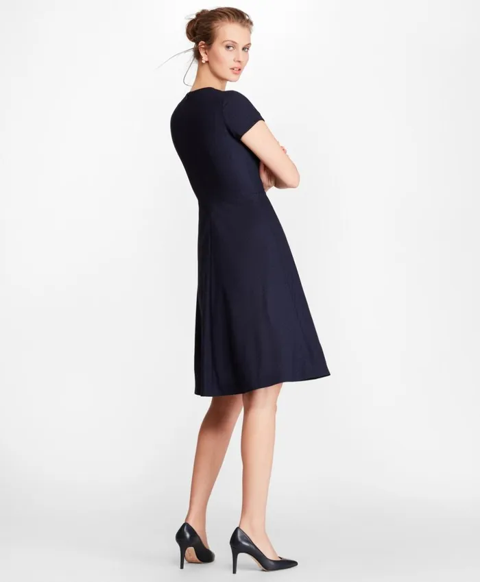 Brooks Brothers Petites Petite Pinstripe BrooksCool Merino Dress Navy 8211 Women Brooks Brothers Petites Petite Pinstripe BrooksCool Merino Dress Navy 8211 Women